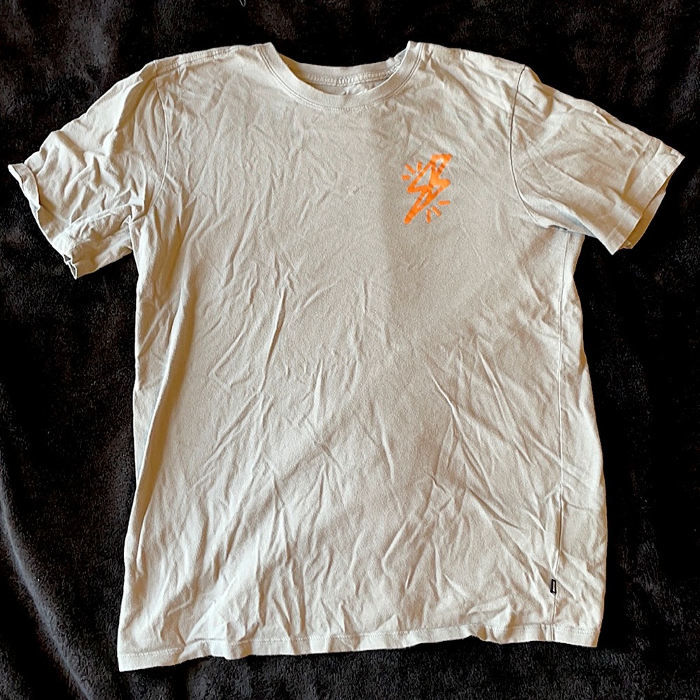 Nike SB grey tee with orange ‘SB’ on the front.